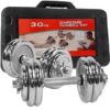 30KG Chrome Dumbbell Set Adjustable Weight Training Dumbbells for Home Gym, Strength Training & Full Body Workout-clickmart kenya