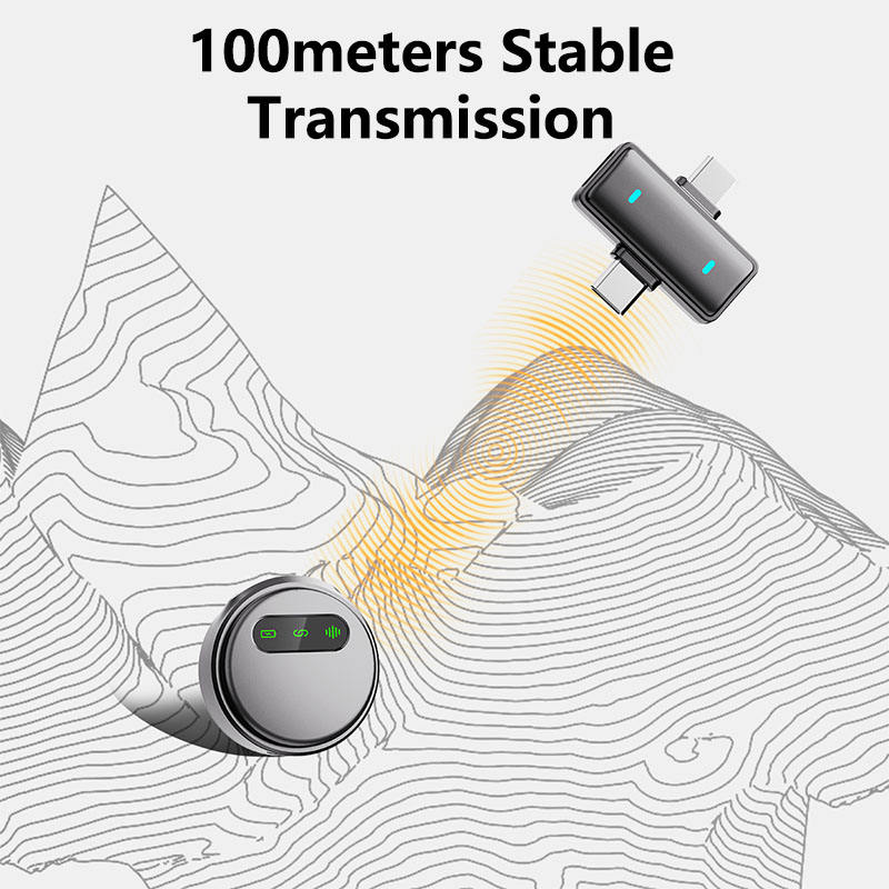 Q10 Wireless Microphone with Digital Display – Type-C & Lightning Mic for Phone-Clickmart Kenya