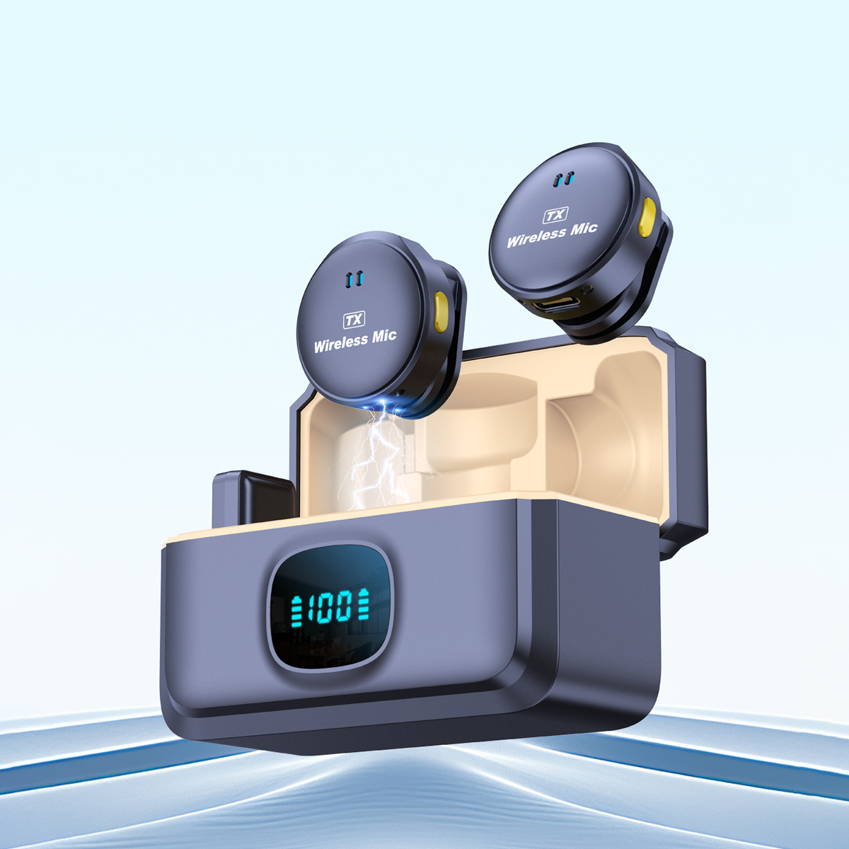 Q10 Wireless Microphone with Digital Display – Type-C & Lightning Mic for Phone-Clickmart Kenya