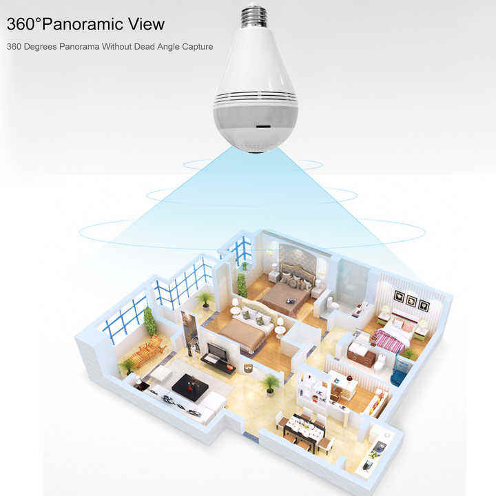 Nanny Bulb CCTV Camera WiFi 360° Wireless Security Camera with Two-Way Audio - Image 2