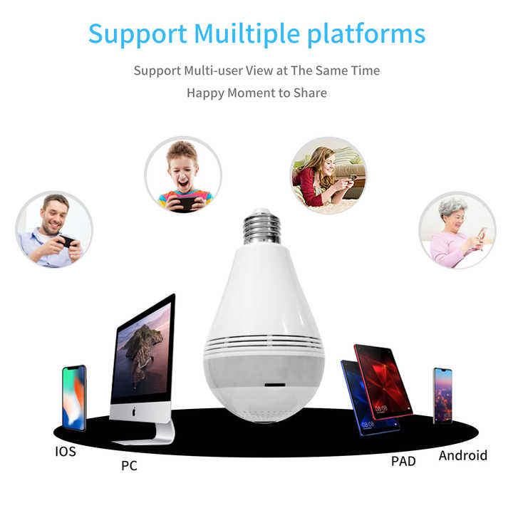 Nanny Bulb CCTV Camera WiFi 360° Wireless Security Camera with Two-Way Audio - Image 6